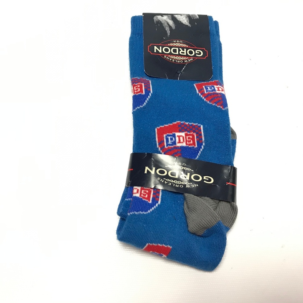 Gordon Men's Crew Socks Cotton Blend Blue/Red OSFM